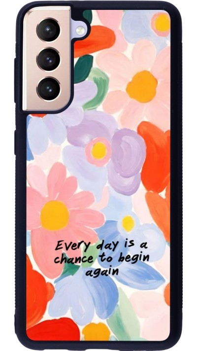 Samsung Galaxy S21 5G Case Hülle - Silikon schwarz Every day is a chance Spring 2026