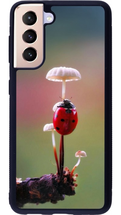 Samsung Galaxy S21 5G Case Hülle - Silikon schwarz Ladybird on a mushroom Spring 2026