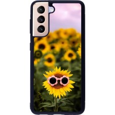 Samsung Galaxy S21 5G Case Hülle - Silikon schwarz Sunflower with glasses Spring 2026