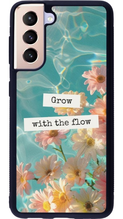Samsung Galaxy S21 5G Case Hülle - Silikon schwarz Summer 2025 Grow with the flow