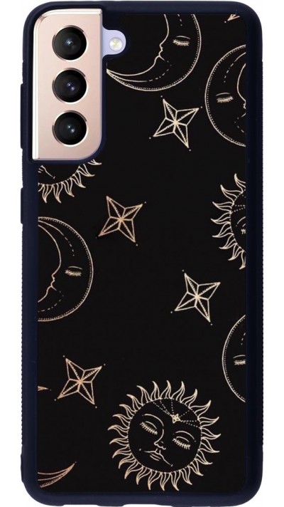 Coque Samsung Galaxy S21 5G - Silicone rigide noir Suns and Moons
