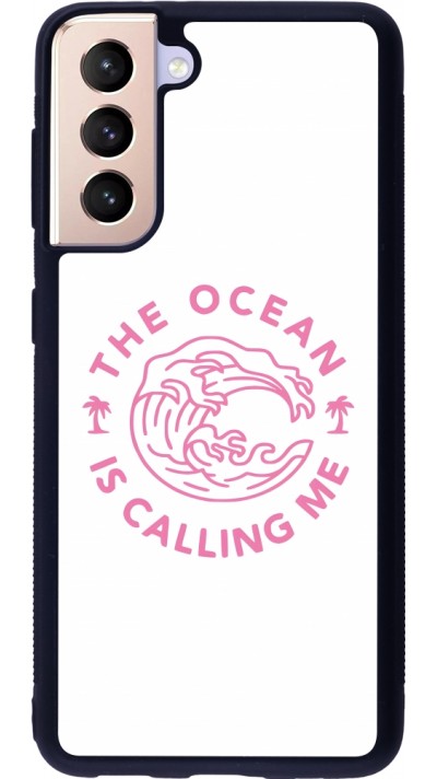 Coque Samsung Galaxy S21 5G - Silicone rigide noir The Ocean is calling me