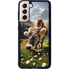 Samsung Galaxy S21 5G Case Hülle - Silikon schwarz Kuh Berg Wallis