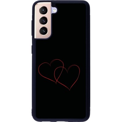 Samsung Galaxy S21 5G Case Hülle - Silikon schwarz Valentine 2023 attached heart