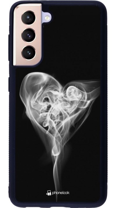 Coque Samsung Galaxy S21 5G - Silicone rigide noir Valentine 2022 Black Smoke