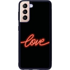 Samsung Galaxy S21 5G Case Hülle - Silikon schwarz Valentine 2023 neon love