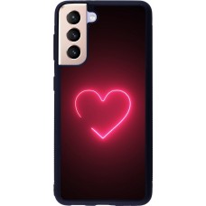 Samsung Galaxy S21 5G Case Hülle - Silikon schwarz Valentine 2023 single neon heart