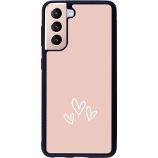 Samsung Galaxy S21 5G Case Hülle - Silikon schwarz Valentine 2023 three minimalist hearts