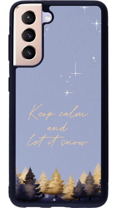 Coque Samsung Galaxy S21 5G - Silicone rigide noir Winter 25 Winter illustration of trees