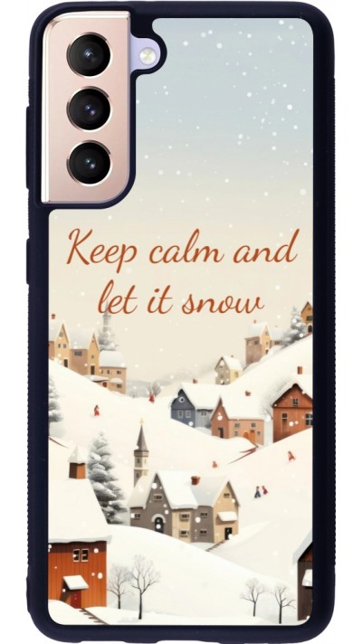 Coque Samsung Galaxy S21 5G - Silicone rigide noir Winter 25 Winter Keep calm and let it snow