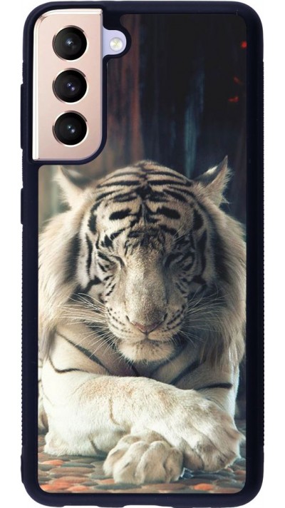 Coque Samsung Galaxy S21 5G - Silicone rigide noir Zen Tiger