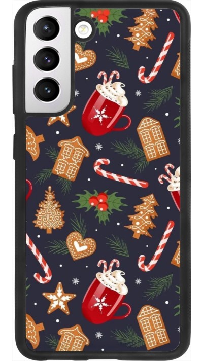 Samsung Galaxy S21 FE 5G Case Hülle - Silikon schwarz Christmas 25 Pattern Gingerbread House