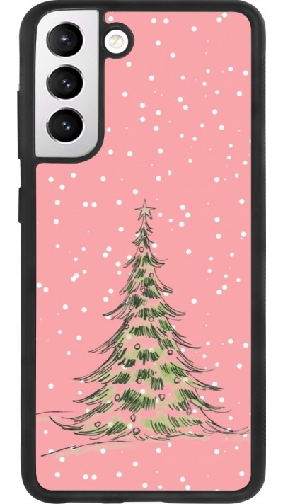 Samsung Galaxy S21 FE 5G Case Hülle - Silikon schwarz Christmas 25 Pink Tree