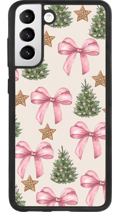 Samsung Galaxy S21 FE 5G Case Hülle - Silikon schwarz Christmas 25 Vintage Ribbons