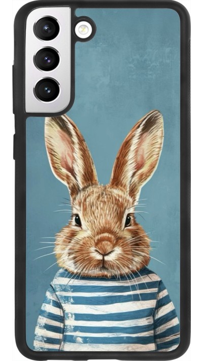 Samsung Galaxy S21 FE 5G Case Hülle - Silikon schwarz Easter 2026 Rabbit navy