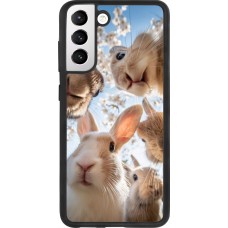 Samsung Galaxy S21 FE 5G Case Hülle - Silikon schwarz Easter 2026 Rabbits