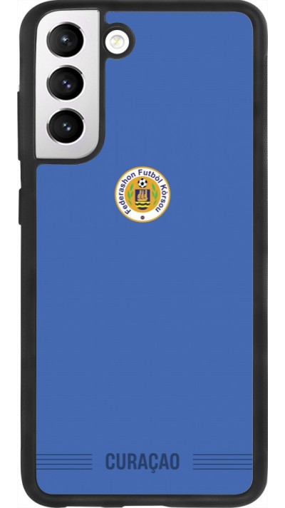 Samsung Galaxy S21 FE 5G Case Hülle - Silikon schwarz Curaçao 2026 personalisierbares Fussballtrikot