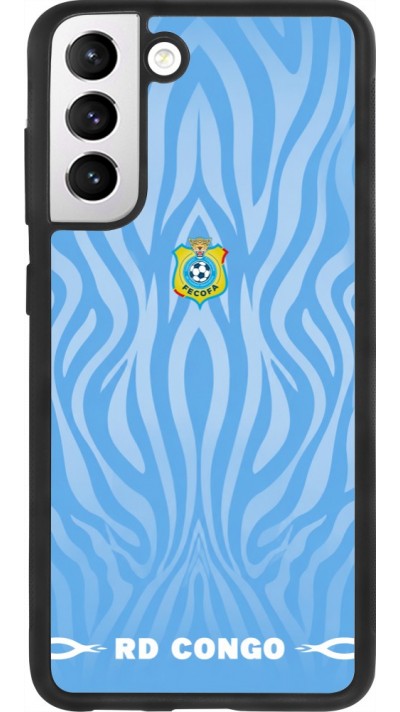 Samsung Galaxy S21 FE 5G Case Hülle - Silikon schwarz Demokratische Republik Kongo 2026 personalisierbares Fussballtrikot
