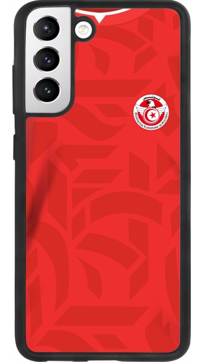 Samsung Galaxy S21 FE 5G Case Hülle - Silikon schwarz Tunesien 2022 personalisierbares Fussballtrikot