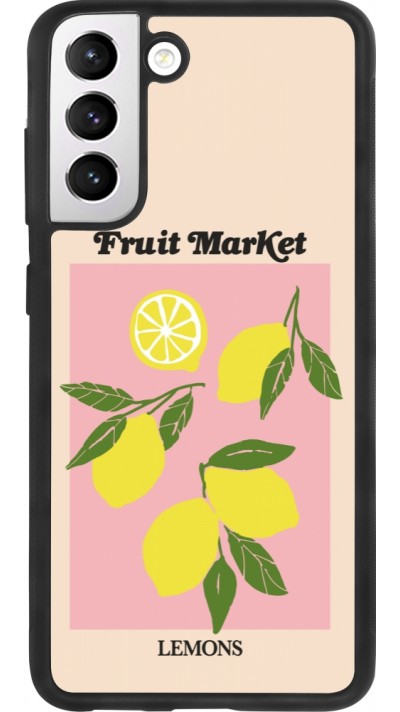 Samsung Galaxy S21 FE 5G Case Hülle - Silikon schwarz Fruit market lemons 2026