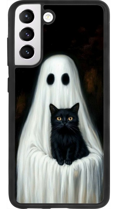 Samsung Galaxy S21 FE 5G Case Hülle - Silikon schwarz Halloween 2025 Ghost with black cat