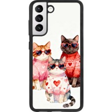 Samsung Galaxy S21 FE 5G Case Hülle - Silikon schwarz Saint Valentines Day 26 Cat Love