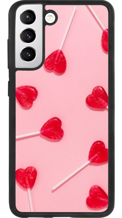 Samsung Galaxy S21 FE 5G Case Hülle - Silikon schwarz Saint Valentines Day 26 Lollipop