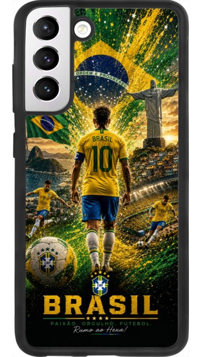 Samsung Galaxy S21 FE 5G Case Hülle - Silikon schwarz Fussball Brasilien splash 2026