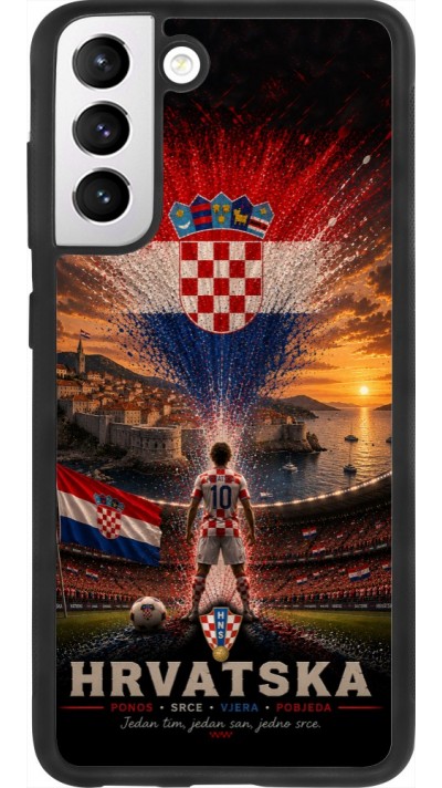 Samsung Galaxy S21 FE 5G Case Hülle - Silikon schwarz Fussball Kroatien splash 2026