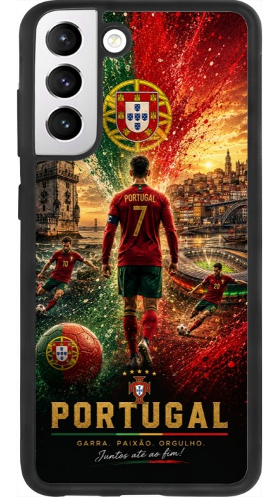 Samsung Galaxy S21 FE 5G Case Hülle - Silikon schwarz Fussball Portugal splash 2026