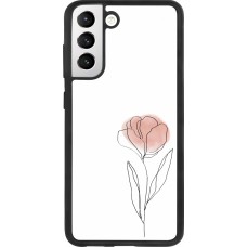 Samsung Galaxy S21 FE 5G Case Hülle - Silikon schwarz Spring 23 minimalist flower