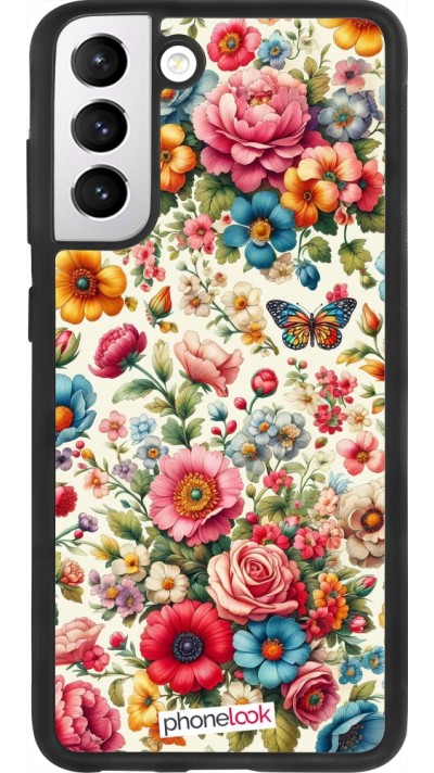 Samsung Galaxy S21 FE 5G Case Hülle - Silikon schwarz Spring 25 fruehling bluetend