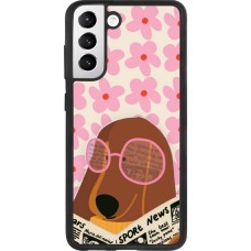 Samsung Galaxy S21 FE 5G Case Hülle - Silikon schwarz Dog with newspaper 2026