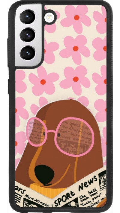 Samsung Galaxy S21 FE 5G Case Hülle - Silikon schwarz Dog with newspaper 2026