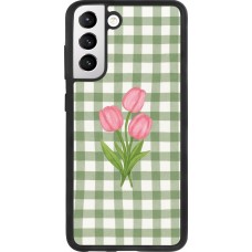 Samsung Galaxy S21 FE 5G Case Hülle - Silikon schwarz Green vichy tulips 2026
