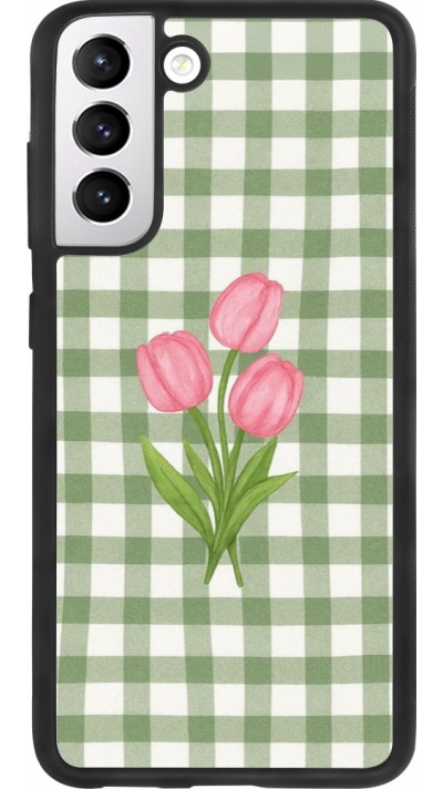 Samsung Galaxy S21 FE 5G Case Hülle - Silikon schwarz Green vichy tulips 2026
