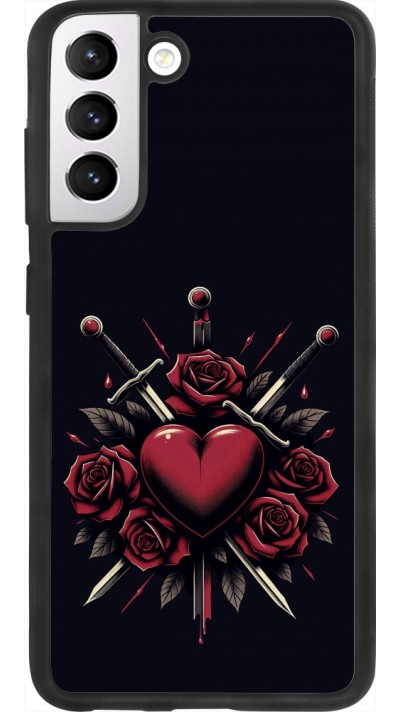 Samsung Galaxy S21 FE 5G Case Hülle - Silikon schwarz Valentine 2024 gothic love