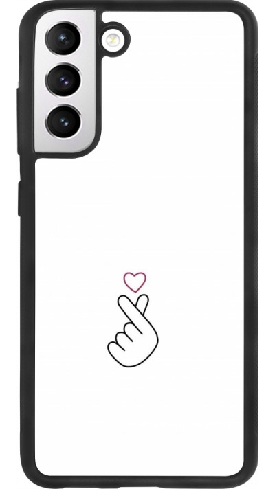 Samsung Galaxy S21 FE 5G Case Hülle - Silikon schwarz Valentine 2024 heart by Millennials