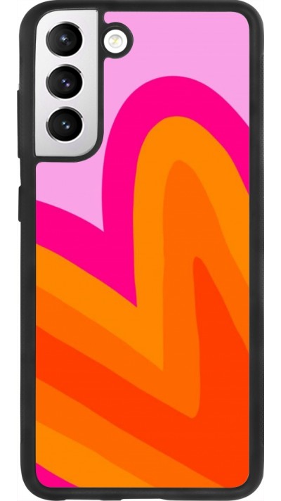 Samsung Galaxy S21 FE 5G Case Hülle - Silikon schwarz Valentine 2024 heart gradient