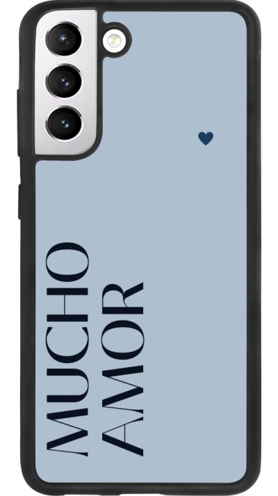 Samsung Galaxy S21 FE 5G Case Hülle - Silikon schwarz Valentine 2024 mucho amor azul