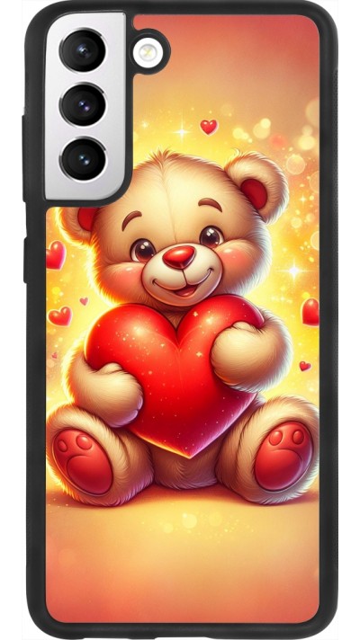 Samsung Galaxy S21 FE 5G Case Hülle - Silikon schwarz Valentin 2024 Teddy Liebe
