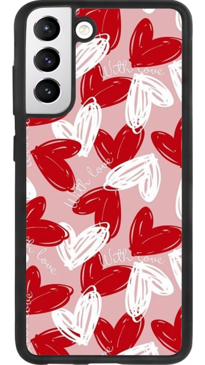 Samsung Galaxy S21 FE 5G Case Hülle - Silikon schwarz Valentine 2024 with love heart