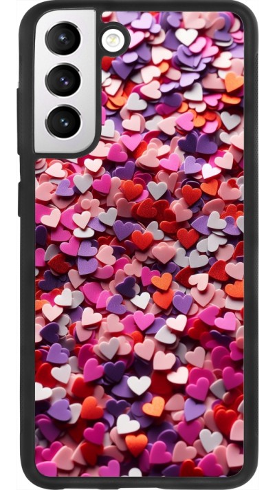 Coque Samsung Galaxy S21 FE 5G - Silicone rigide noir Valentine 2025 Confetti