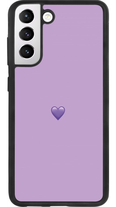 Samsung Galaxy S21 FE 5G Case Hülle - Silikon schwarz Valentine 2023 purpule single heart