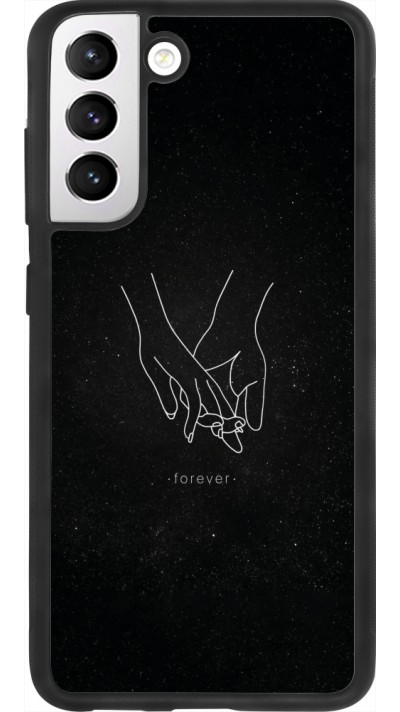 Samsung Galaxy S21 FE 5G Case Hülle - Silikon schwarz Valentine 2023 hands forever