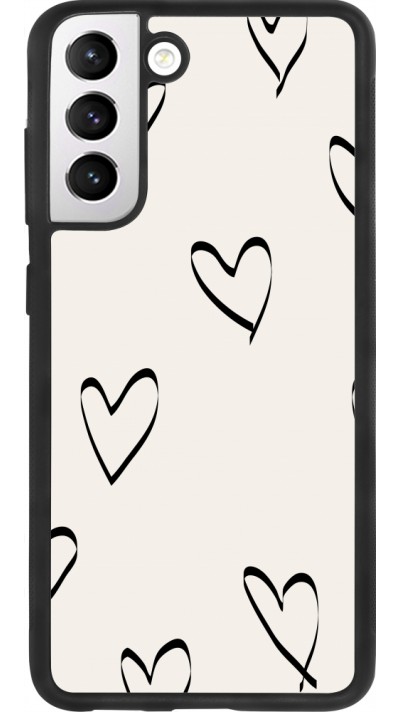 Samsung Galaxy S21 FE 5G Case Hülle - Silikon schwarz Valentine 2023 minimalist hearts