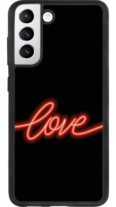 Samsung Galaxy S21 FE 5G Case Hülle - Silikon schwarz Valentine 2023 neon love