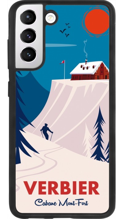 Samsung Galaxy S21 FE 5G Case Hülle - Silikon schwarz Verbier Cabane Mont-Fort