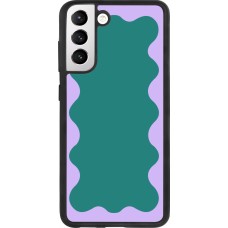 Samsung Galaxy S21 FE 5G Case Hülle - Silikon schwarz Wavy Rectangle Green Purple