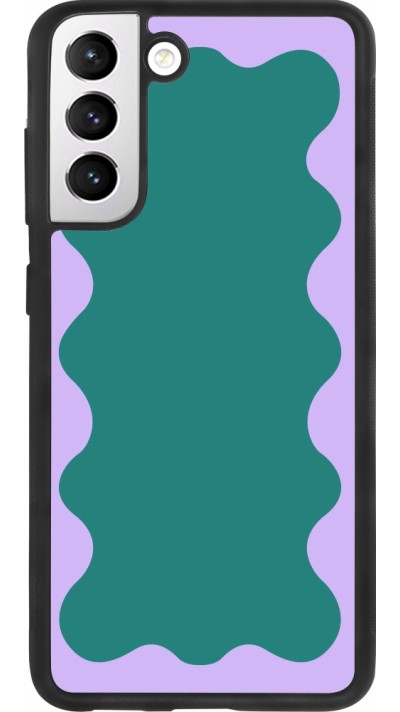 Samsung Galaxy S21 FE 5G Case Hülle - Silikon schwarz Wavy Rectangle Green Purple